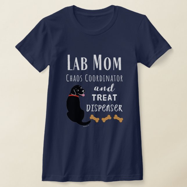 Lab Mamma kaos-samordnaren Black Labrador T Shirt (Laydown)