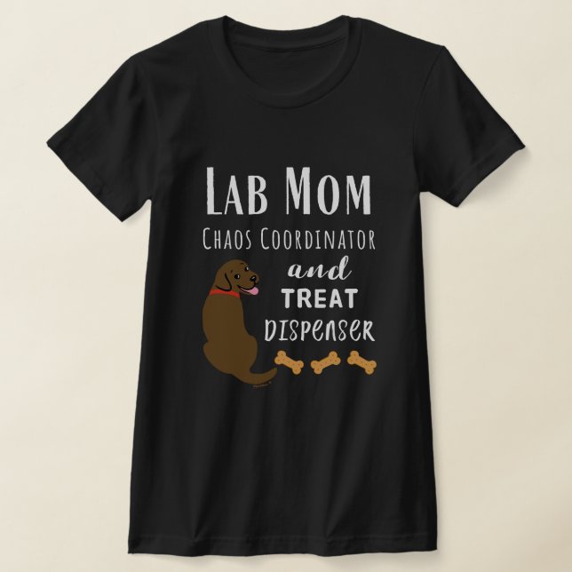 Lab Mamma kaossamordnare Chocolate Labrador T Shirt (Laydown)