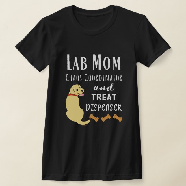 Lab Mamma kaossamordnare Gult Labrador T Shirt (Laydown)