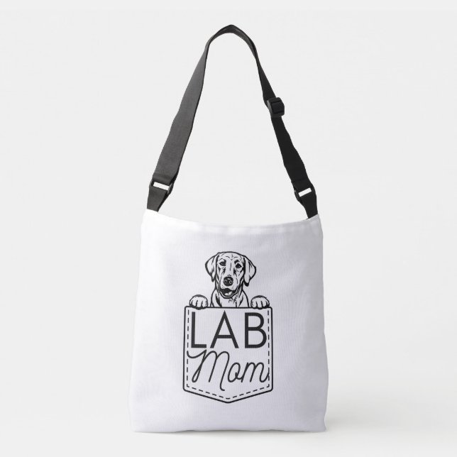 "Lab Mamma" Peek-a-Boo Kor-Body Tote Axelväska (Framsida)