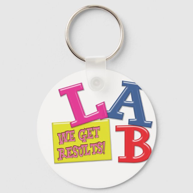 LAB MOTTO LABORATORIY, VI FÅR RESULTAT! NYCKELRING (Framsida)
