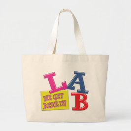 LAB MOTTO - VI FÅR RESULTAT - MEDICINSKT LABORATOR JUMBO TYGKASSE