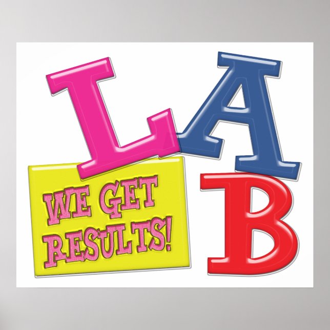 LAB MOTTO - VI FÅR RESULTAT - MEDICINSKT LABORATOR POSTER (Framsidan)