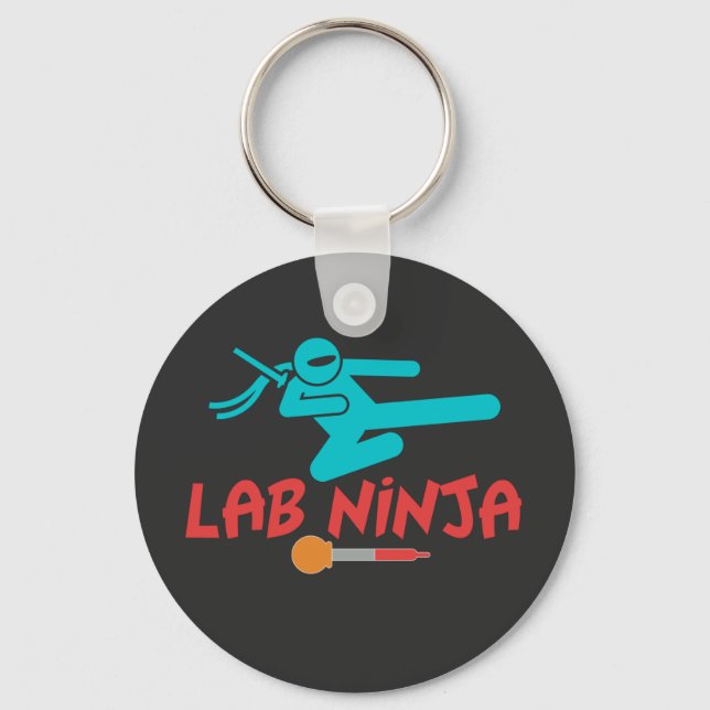 LAB NINJA - MEDICAL LAB SCIENTIST KEYCHAIN NYCKELRING (Framsida)