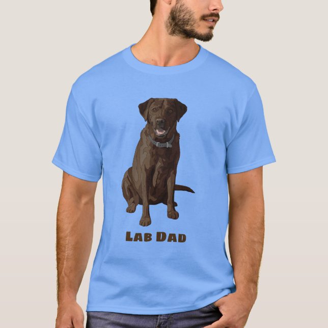 Lab Pappa Chocolate Labrador Retricher Tee (Framsida)