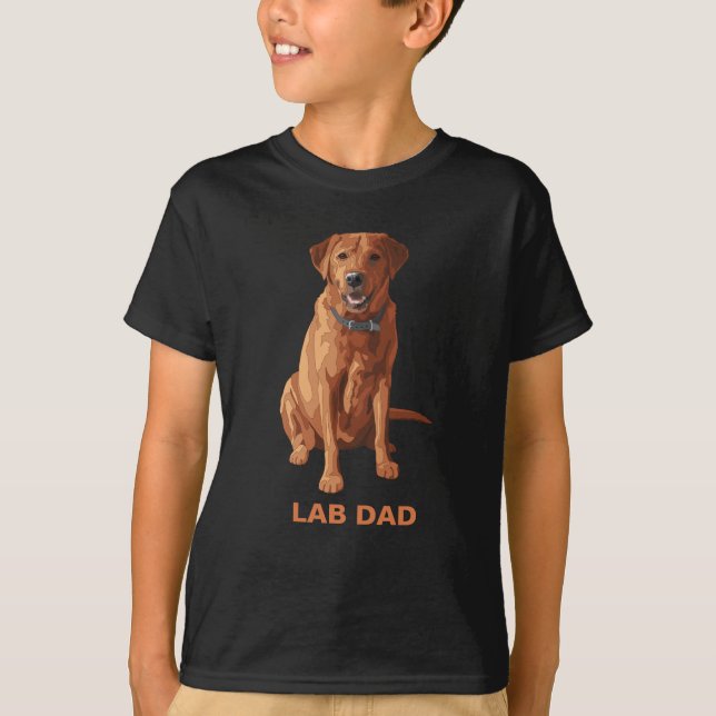 Lab Pappa Fox Red Gult Labrador Retriever Hund T Shirt (Framsida)