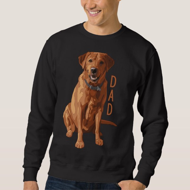Lab Pappa Fox Red Labrador Retriever Hund Lång Ärmad Tröja (Framsida)