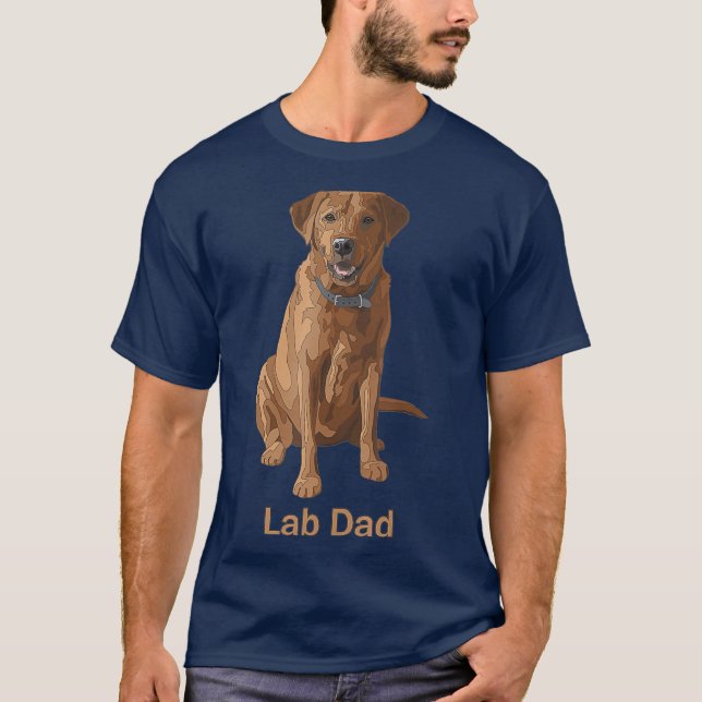 Lab Pappa Fox Red Labrador Retriever Hundälskare T Shirt (Framsida)