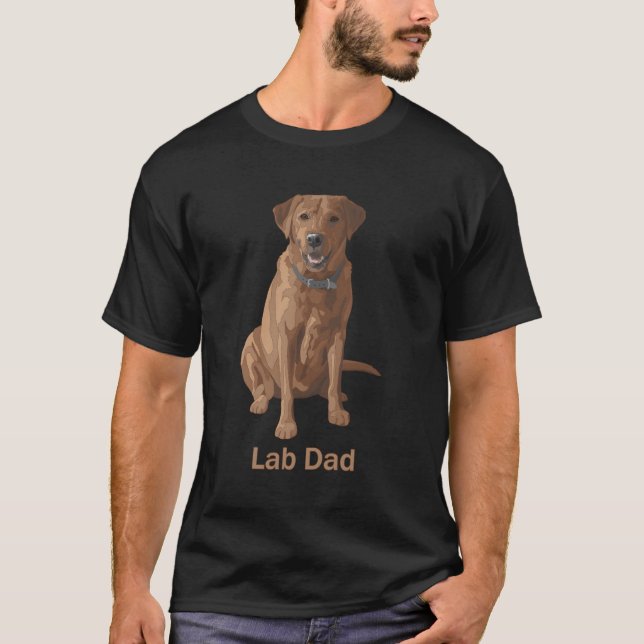 Lab Pappa Fox Red Labrador Retriever Hundälskares  T Shirt (Framsida)