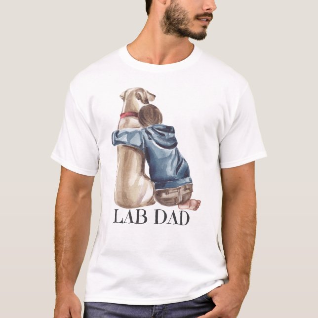 Lab Pappa, Proud Labrador Retriever Hundägare T Shirt (Framsida)