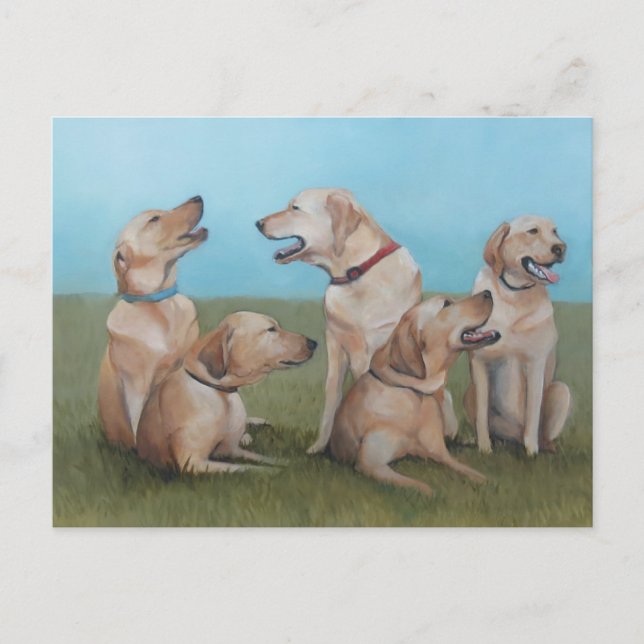 Lab Party Hund Art-vykort Vykort (Framsida)