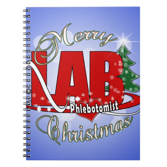 LAB PHLEBOTOMIST CHRISTMAS ANTECKNINGSBOK MED SPIRAL (Framsidan)