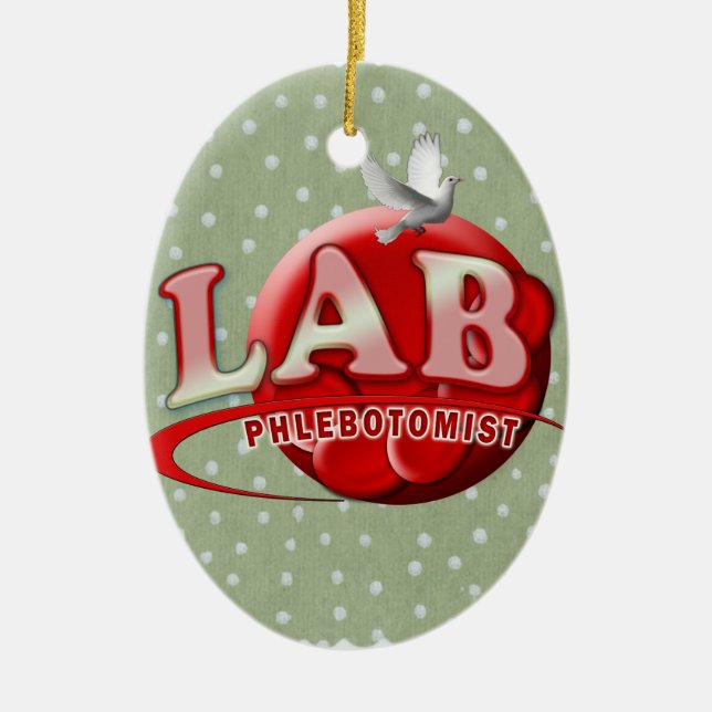 LAB PHLEBOTOMIST RBC-LOGOTYP JULGRANSPRYDNAD KERAMIK (Framsidan)