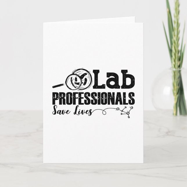 Lab Professionell Spara Lives Laboratory Tech Gift Kort (Framsida)