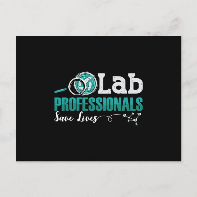 Lab Professionells Spara Lives Laboratekniker Vykort (Framsida)