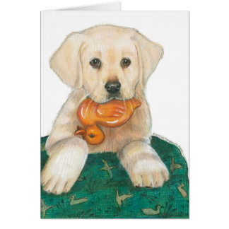Lab Puppy med Rubber Ducky Hälsningskort