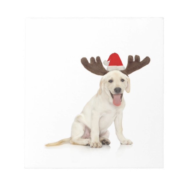 Lab Puppy Wearing Antlers Anteckningsblock (Framsida)