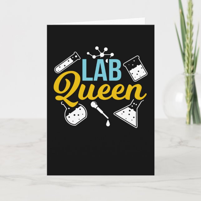 Lab Queen Laboratory Pun Laboratory Scientist Kort (Framsida)