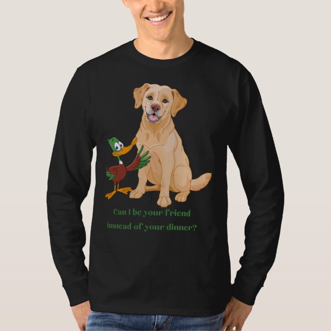 Lab Retriever och Anka Middag eller vän T Shirt (Framsida)