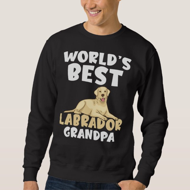 Lab Retriever Worlds Best Labrador Grandpa Lång Ärmad Tröja (Framsida)