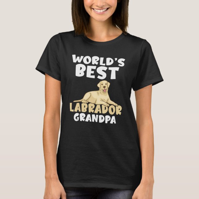Lab Retriever Worlds best Labrador Grandpa T Shirt (Framsida)