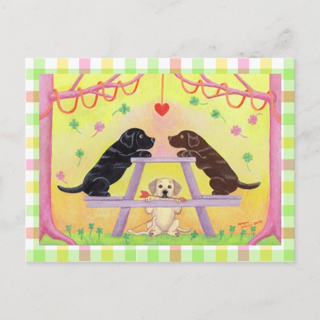 Lab Romantik Valentine Helg Vykort (Framsida)