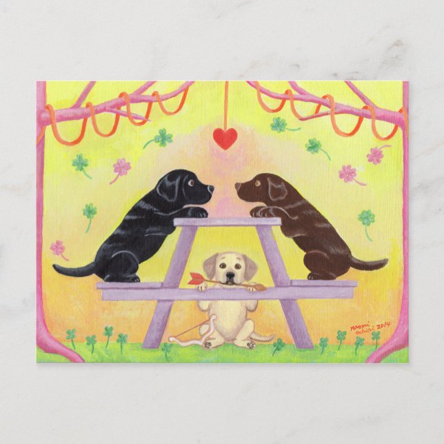 Lab Romantik Valentine Helg Vykort (Framsida)