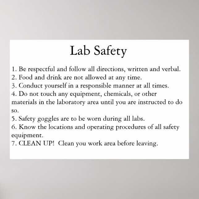 Lab Safety Poster (Framsidan)