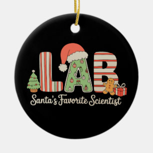 Lab Santas Favorite Scientist jul Laboratoire Julgransprydnad Keramik