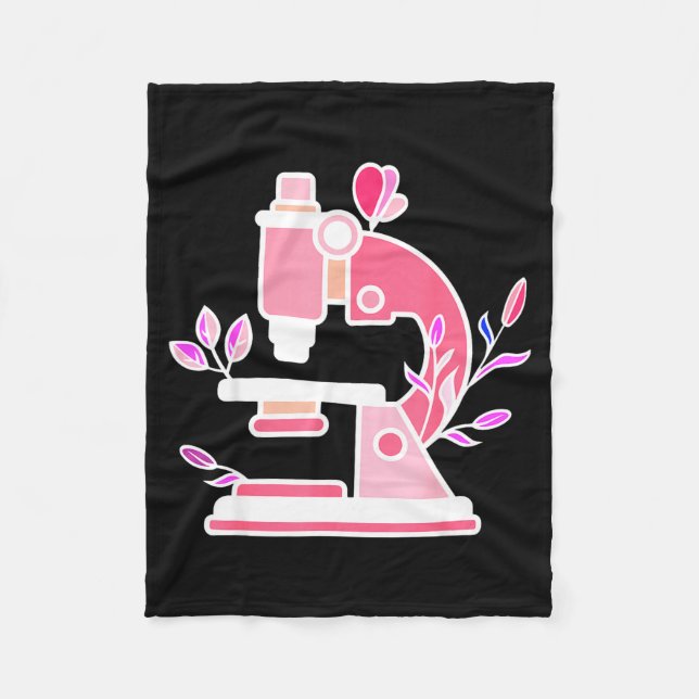 Lab Science Floral Microscope Biologist Science Va Fleecefilt (Framsidan)