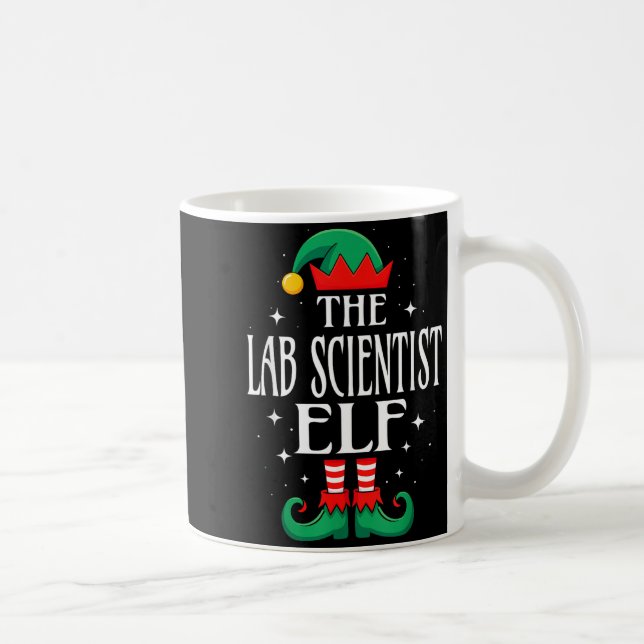 Lab Scientist Elf Job Title Funny Christmas Matchi Kaffemugg (Höger)