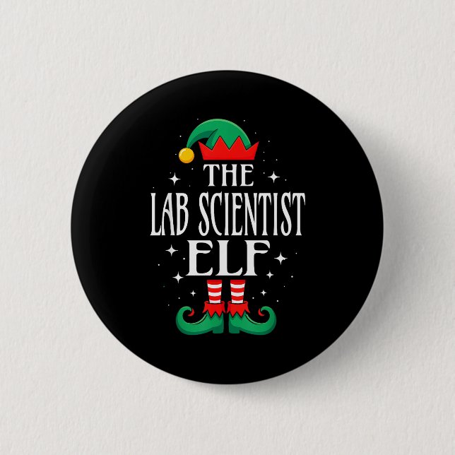 Lab Scientist Elf Job Title Funny Christmas Matchi Knapp (Framsida)