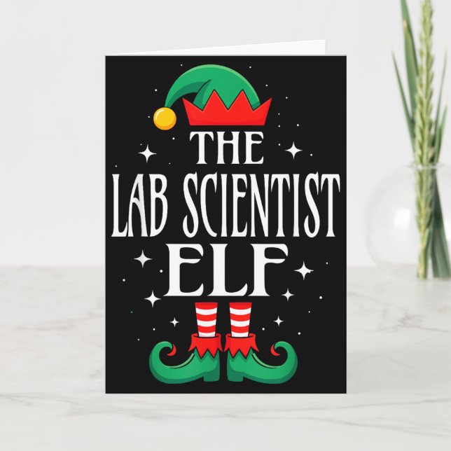 Lab Scientist Elf Job Title Funny Christmas Matchi Kort (Framsida)