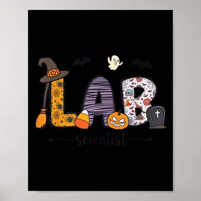 Lab Scientist Medical Lab Science Halloween Labora Poster (Framsidan)