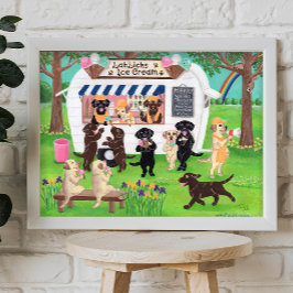 Lab Slickar Ice Cream Labradors Poster