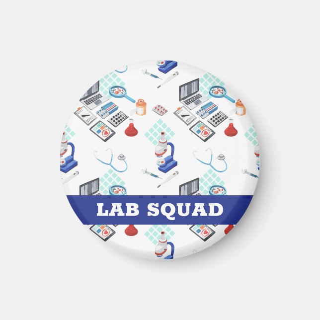Lab Squad, Medicinal Laboratory Professionell Gift Magnet (Framsidan)