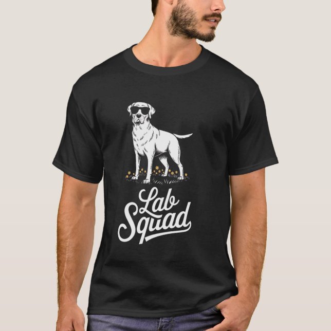 Lab Squad - Snygg minimalistisk Labrador Retriever T Shirt (Framsida)