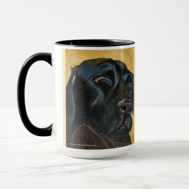 Lab Svart Sovande | Tvåtons Mugg, 45 cl Mugg (Vänster)