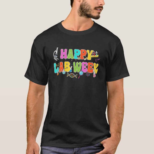 Lab Teach Medical Scientist Lycklig Lab W T Shirt (Framsida)