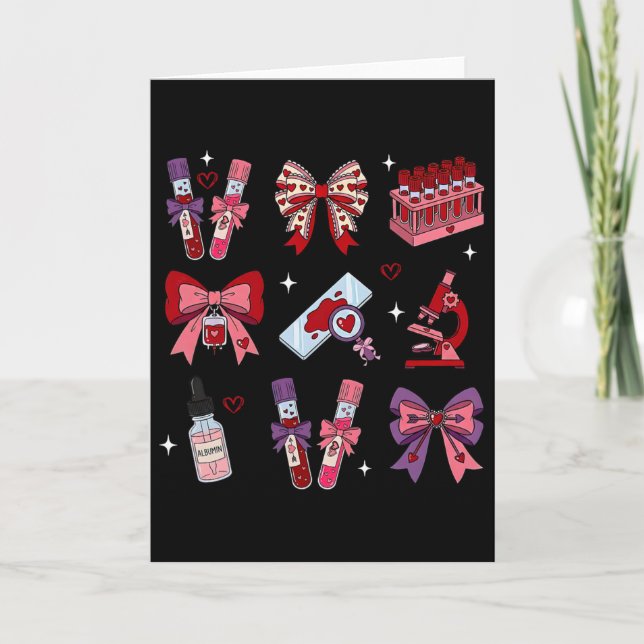 Lab Tech Coquette Bow Valentine Science Laboratori Kort (Framsida)