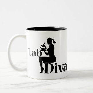 Lab Tech Diva Scientist Gift Girl Silhouette Två-Tonad Mugg