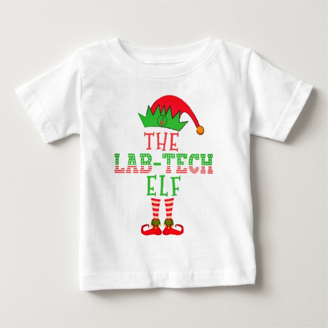 Lab Tech Elf-julfamiljen matchar Pajama T Shirt (Framsida)
