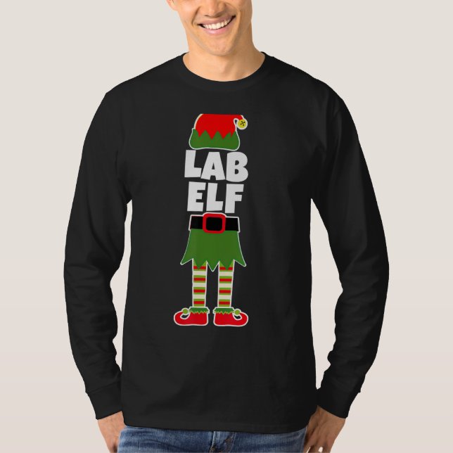Lab Tech Elf-jullaboratoriet Tech Phlebotomis T Shirt (Framsida)