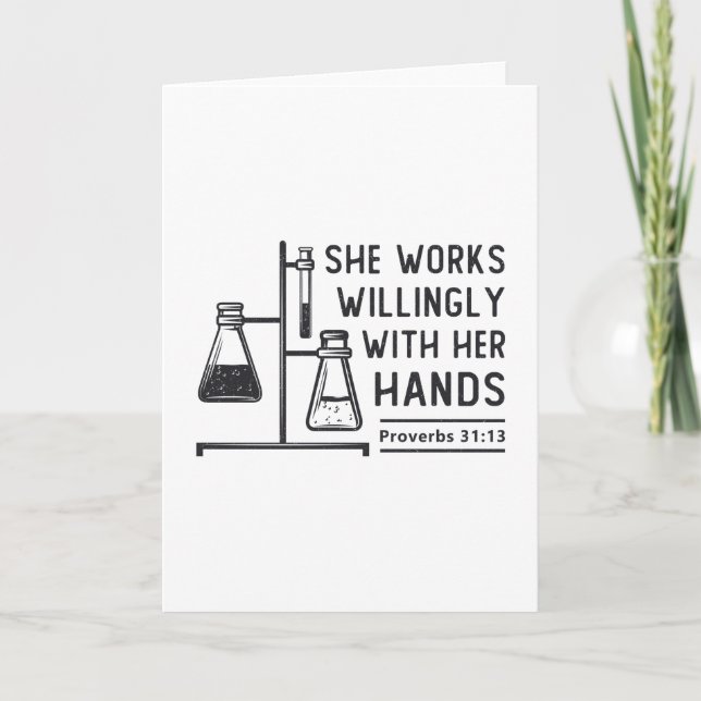 Lab Tech Hon jobbar med en god laboratorietekniker Kort (Framsida)