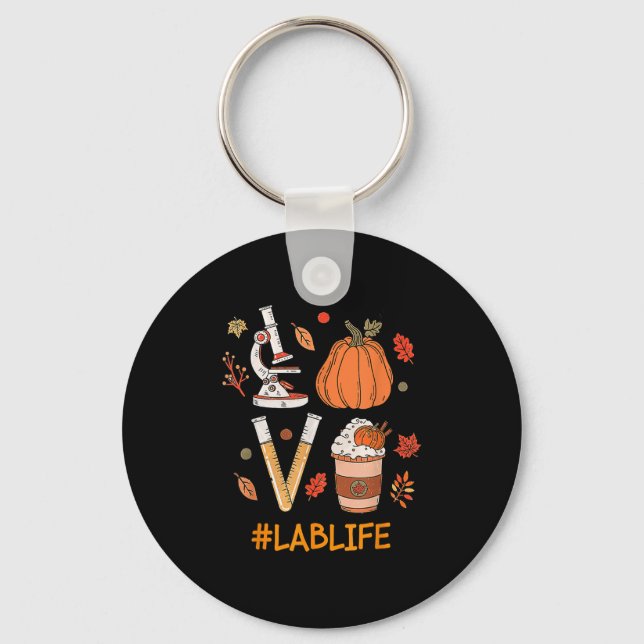 Lab Tech Laboratory Scientist Fall Pumpkin Spice L Nyckelring (Framsida)