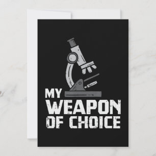 Lab Tech Microscope Biology Scientist My Weapon Julkort