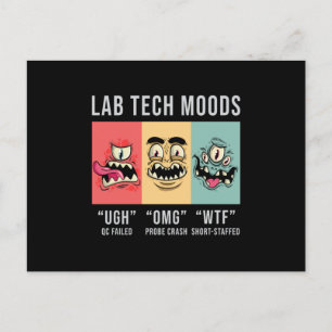 Lab Tech Moods Laboratory Science Technician Gift Vykort