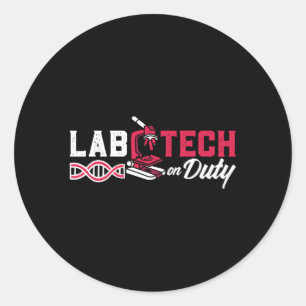 Lab Tech on Duty Laboratory Technician Science Runt Klistermärke