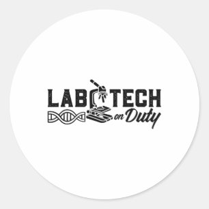 Lab Tech on Duty Science Laboratory Technician Runt Klistermärke