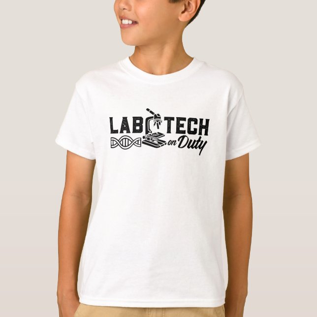 Lab Tech on Duty Science Laboratory Technician T Shirt (Framsida)